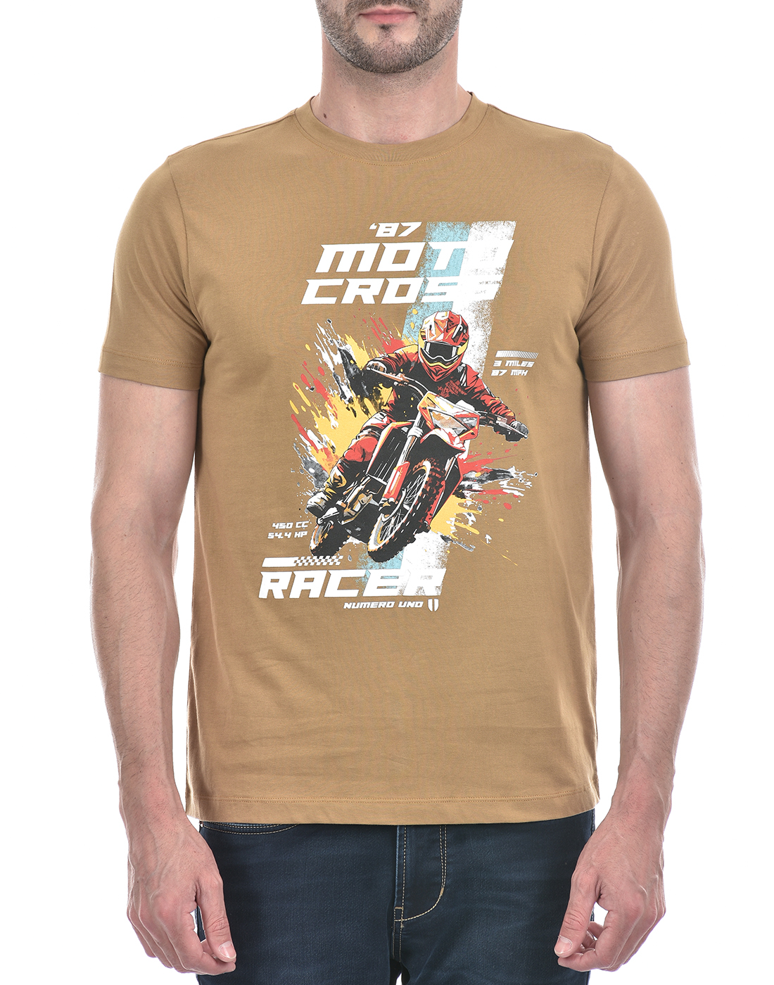 Numero Uno Men Graphic Print Brown T-Shirt
